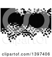 Poster, Art Print Of Background Of Black And Gray Pixels Or Tiles On White