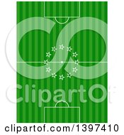 Poster, Art Print Of Soccer Pitch With Stars In The Center