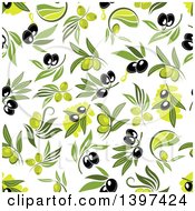 Poster, Art Print Of Seamless Background Pattern Of Olives