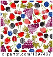 Clipart Of A Seamless Background Pattern Of Fruit Royalty Free Vector Illustration by Vector Tradition SM