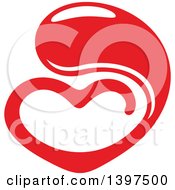 Clipart Of A Red Heart With A Blood Drop Royalty Free Vector Illustration by Vector Tradition SM