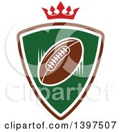 Poster, Art Print Of American Football In A Shield Under A Crown