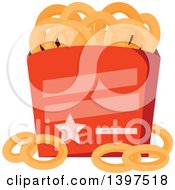 Clipart Of A Container Of Onion Rings Royalty Free Vector Illustration