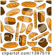 Clipart Of A Seamless Background Pattern Of Bread Royalty Free Vector Illustration by Vector Tradition SM