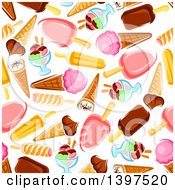 Seamless Background Pattern Of Ice Cream