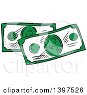 Poster, Art Print Of Sketched Cash Money