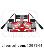 Poster, Art Print Of Red Race Car On A Track