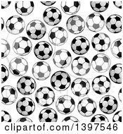 Poster, Art Print Of Seamless Background Pattern Of Soccer Balls