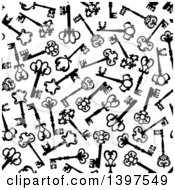 Poster, Art Print Of Seamless Background Pattern Of Skeleton Keys