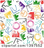 Poster, Art Print Of Seamless Background Pattern Of Colorful Charts And Graphs