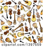 Seamless Background Pattern Of Instruments