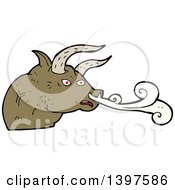 Clipart Of A Cartoon Angry Cow Bull Royalty Free Vector Illustration