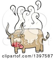 Poster, Art Print Of Cartoon Steaming Cow Bull