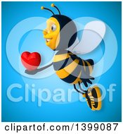 Clipart Of A 3d Male Bee Royalty Free Illustration