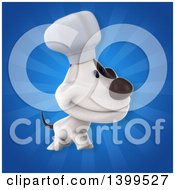 Clipart Of A 3d Chef Jack Russell Terrier Dog Over Rays Royalty Free Illustration by Julos