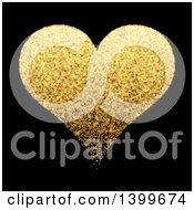 Clipart Of A Gold Glitter Heart On Black Royalty Free Vector Illustration