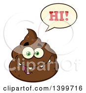Cartoon Pile Of Poop Character Saying Hi