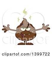 Clipart Of A Cartoon Pile Of Poop Character With Open Arms Royalty Free Vector Illustration