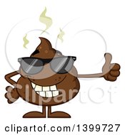 Poster, Art Print Of Cartoon Pile Of Poop Character Wearing Sunglasses And Giving A Thumb Up