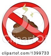 Cartoon Stinky Pile Of Poop In A Prohibited Symbol