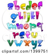 Poster, Art Print Of Cartoon Colorful Lowercase Alphabet Letters And Punctuation