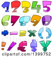 Poster, Art Print Of Cartoon Colorful Numbers And Symbols