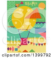 Poster, Art Print Of Patterned Hot Air Balloon And Shapes