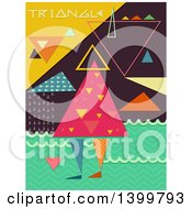 Poster, Art Print Of Patterned Person With Triangles