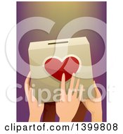 Poster, Art Print Of Group Of Hands Holding A Donation Box