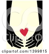 Clipart Of A Heart Supported By Hands Royalty Free Vector Illustration