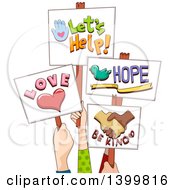 Poster, Art Print Of Hands Holding Up Positive Signs