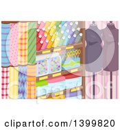 Poster, Art Print Of Textile Shop With Fabric Accessories And Mannequins