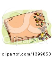 Clipart Of A Cutting Board With Kebabs Royalty Free Vector Illustration