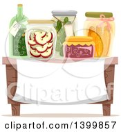 Poster, Art Print Of Table With Canned Goods Over A Sign