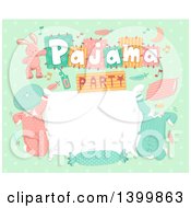 Clipart Of A Pajama Party Invite Design Royalty Free Vector Illustration by BNP Design Studio