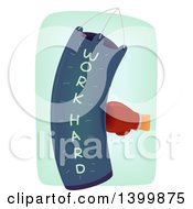 Clipart Of A Boxers Hand Punching A Bag Royalty Free Vector Illustration