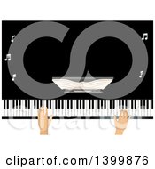 Poster, Art Print Of Mans Hands Playing A Grand Piano