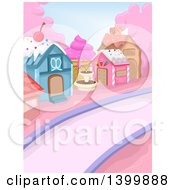 Poster, Art Print Of Town Made Of Candy And Sweets