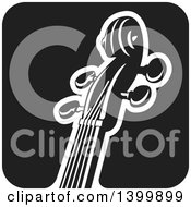 Clipart Of A Black And White Violin Pegbox Icon Royalty Free Vector Illustration