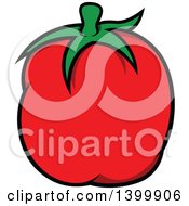 Clipart Of A Cartoon Tomato Royalty Free Vector Illustration by dero