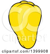 Clipart Of A Cartoon Yellow Pepper Royalty Free Vector Illustration