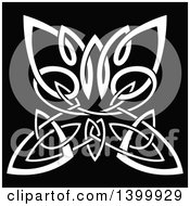 Poster, Art Print Of White Celtic Knot Butterfly On Black