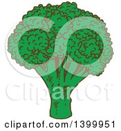 Poster, Art Print Of Sketched Broccoli Head