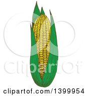 Clipart Of A Sketched Ear Of Corn Royalty Free Vector Illustration by Vector Tradition SM