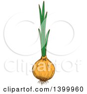 Poster, Art Print Of Sketched Yellow Onion