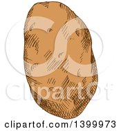 Clipart Of A Sketched Potato Royalty Free Vector Illustration by Vector Tradition SM