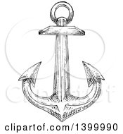 Poster, Art Print Of Black And White Sketched Anchor