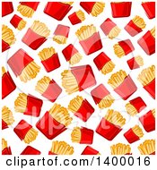Clipart Of A Seamless Background Pattern Of Fries Royalty Free Vector Illustration