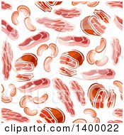 Clipart Of A Seamless Background Pattern Of Meat Royalty Free Vector Illustration