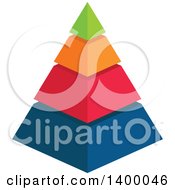 Clipart Of A Colorful 3d Pyramid Chart Royalty Free Vector Illustration